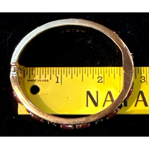 J.Crew Enamel & Gold-Tone Bangle With Pink & Green Floral Design - NOS - Picture 6 of 12